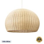 GLOBOSTAR® RAITO 01826 Boho Κρεμαστό Φωτιστικό Οροφής με Ντουί 1 x E27 AC 220-240V IP20 - Μπεζ - Μ100 x Π100 x Υ63cm