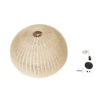 GLOBOSTAR® RAITO 01826 Boho Κρεμαστό Φωτιστικό Οροφής με Ντουί 1 x E27 AC 220-240V IP20 - Μπεζ - Μ100 x Π100 x Υ63cm - Image 10