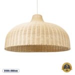 GLOBOSTAR® AFURU 01829 Boho Κρεμαστό Φωτιστικό Οροφής με Ντουί 1 x E27 AC 220-240V IP20 - Μπεζ - Μ100 x Π100 x Υ60cm