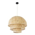 GLOBOSTAR® HIROKA 01836 Boho Κρεμαστό Φωτιστικό Οροφής με Ντουί 1 x E27 AC 220-240V IP20 - Μπεζ - Μ60 x Π60 x Υ50cm - Image 4
