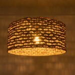 GLOBOSTAR® MANGATA 01849 Boho Κρεμαστό Φωτιστικό Οροφής με Ντουί 1 x E27 AC 220-240V IP20 - Καφέ - Μ60 x Π60 x Υ28cm - Image 3