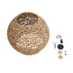 GLOBOSTAR® MANGATA 01851 Boho Κρεμαστό Φωτιστικό Οροφής με Ντουί 1 x E27 AC 220-240V IP20 - Καφέ - Μ60 x Π60 x Υ50cm - Image 10