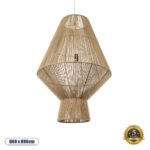 GLOBOSTAR® CAYMAN 01854 Boho Κρεμαστό Φωτιστικό Οροφής με Ντουί 1 x E27 AC 220-240V IP20 - Μπεζ - Μ60 x Π60 x Υ86cm