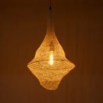 GLOBOSTAR® KENTUCKY 01871 Vintage Κρεμαστό Φωτιστικό Οροφής με Ντουί 1 x E27 AC 220-240V IP20 - Μπεζ - Μ35 x Π35 x Υ60cm - Image 3