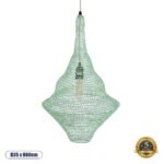 GLOBOSTAR® KENTUCKY 01873 Vintage Κρεμαστό Φωτιστικό Οροφής με Ντουί 1 x E27 AC 220-240V IP20 - Τιρκουάζ - Μ35 x Π35 x Υ60cm