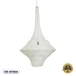 GLOBOSTAR® KENTUCKY 01877 Vintage Κρεμαστό Φωτιστικό Οροφής με Ντουί 1 x E27 AC 220-240V IP20 - Λευκό - Μ80 x Π80 x Υ140cm