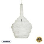 GLOBOSTAR® KENTUCKY 01883 Vintage Κρεμαστό Φωτιστικό Οροφής με Ντουί 1 x E27 AC 220-240V IP20 - Λευκό - Μ60 x Π60 x Υ90cm