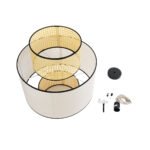 GLOBOSTAR® SAIGE 01917 Boho Κρεμαστό Φωτιστικό Οροφής με Ντουί 1 x E27 AC 220-240V IP20 - Μπεζ & Μαύρο - Μ50 x Π50 x Υ60cm - Image 10