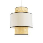 GLOBOSTAR® SAIGE 01917 Boho Κρεμαστό Φωτιστικό Οροφής με Ντουί 1 x E27 AC 220-240V IP20 - Μπεζ & Μαύρο - Μ50 x Π50 x Υ60cm - Image 2