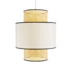 GLOBOSTAR® SAIGE 01917 Boho Κρεμαστό Φωτιστικό Οροφής με Ντουί 1 x E27 AC 220-240V IP20 - Μπεζ & Μαύρο - Μ50 x Π50 x Υ60cm - Image 5