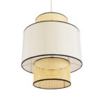 GLOBOSTAR® SAIGE 01917 Boho Κρεμαστό Φωτιστικό Οροφής με Ντουί 1 x E27 AC 220-240V IP20 - Μπεζ & Μαύρο - Μ50 x Π50 x Υ60cm - Image 6