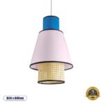 GLOBOSTAR® SAIGE 01921 Boho Κρεμαστό Φωτιστικό Οροφής με Ντουί 1 x E27 AC 220-240V IP20 - Πολύχρωμο - Μ30 x Π30 x Υ48cm