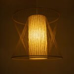 GLOBOSTAR® HIBISCUS 01926 Boho Κρεμαστό Φωτιστικό Οροφής με Ντουί 1 x E27 AC 220-240V IP20 - Μπεζ - Μ100 x Π100 x Υ90cm - Image 3