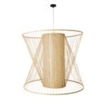 GLOBOSTAR® HIBISCUS 01926 Boho Κρεμαστό Φωτιστικό Οροφής με Ντουί 1 x E27 AC 220-240V IP20 - Μπεζ - Μ100 x Π100 x Υ90cm - Image 4