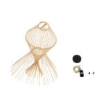 GLOBOSTAR® YOSHI 01928 Boho Κρεμαστό Φωτιστικό Οροφής με Ντουί 1 x E27 AC 220-240V IP20 - Μπεζ - Μ35 x Π35 x Υ60cm - Image 11