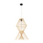 GLOBOSTAR® YOSHI 01928 Boho Κρεμαστό Φωτιστικό Οροφής με Ντουί 1 x E27 AC 220-240V IP20 - Μπεζ - Μ35 x Π35 x Υ60cm - Image 4