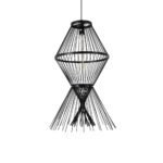 GLOBOSTAR® YOSHI 01929 Boho Κρεμαστό Φωτιστικό Οροφής με Ντουί 1 x E27 AC 220-240V IP20 - Μαύρο - Μ35 x Π35 x Υ60cm - Image 2