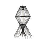 GLOBOSTAR® YOSHI 01929 Boho Κρεμαστό Φωτιστικό Οροφής με Ντουί 1 x E27 AC 220-240V IP20 - Μαύρο - Μ35 x Π35 x Υ60cm - Image 5