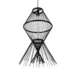 GLOBOSTAR® YOSHI 01929 Boho Κρεμαστό Φωτιστικό Οροφής με Ντουί 1 x E27 AC 220-240V IP20 - Μαύρο - Μ35 x Π35 x Υ60cm - Image 6