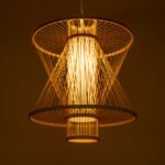 GLOBOSTAR® HIBISCUS 01931 Boho Κρεμαστό Φωτιστικό Οροφής με Ντουί 1 x E27 AC 220-240V IP20 - Μπεζ - Μ50 x Π50 x Υ60cm - Image 3