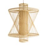 GLOBOSTAR® HIBISCUS 01931 Boho Κρεμαστό Φωτιστικό Οροφής με Ντουί 1 x E27 AC 220-240V IP20 - Μπεζ - Μ50 x Π50 x Υ60cm - Image 5