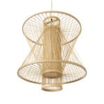 GLOBOSTAR® HIBISCUS 01931 Boho Κρεμαστό Φωτιστικό Οροφής με Ντουί 1 x E27 AC 220-240V IP20 - Μπεζ - Μ50 x Π50 x Υ60cm - Image 6