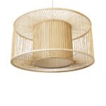 GLOBOSTAR® HIBISCUS 01936 Boho Κρεμαστό Φωτιστικό Οροφής με Ντουί 1 x E27 AC 220-240V IP20 - Μπεζ - Μ80 x Π80 x Υ38cm - Image 6