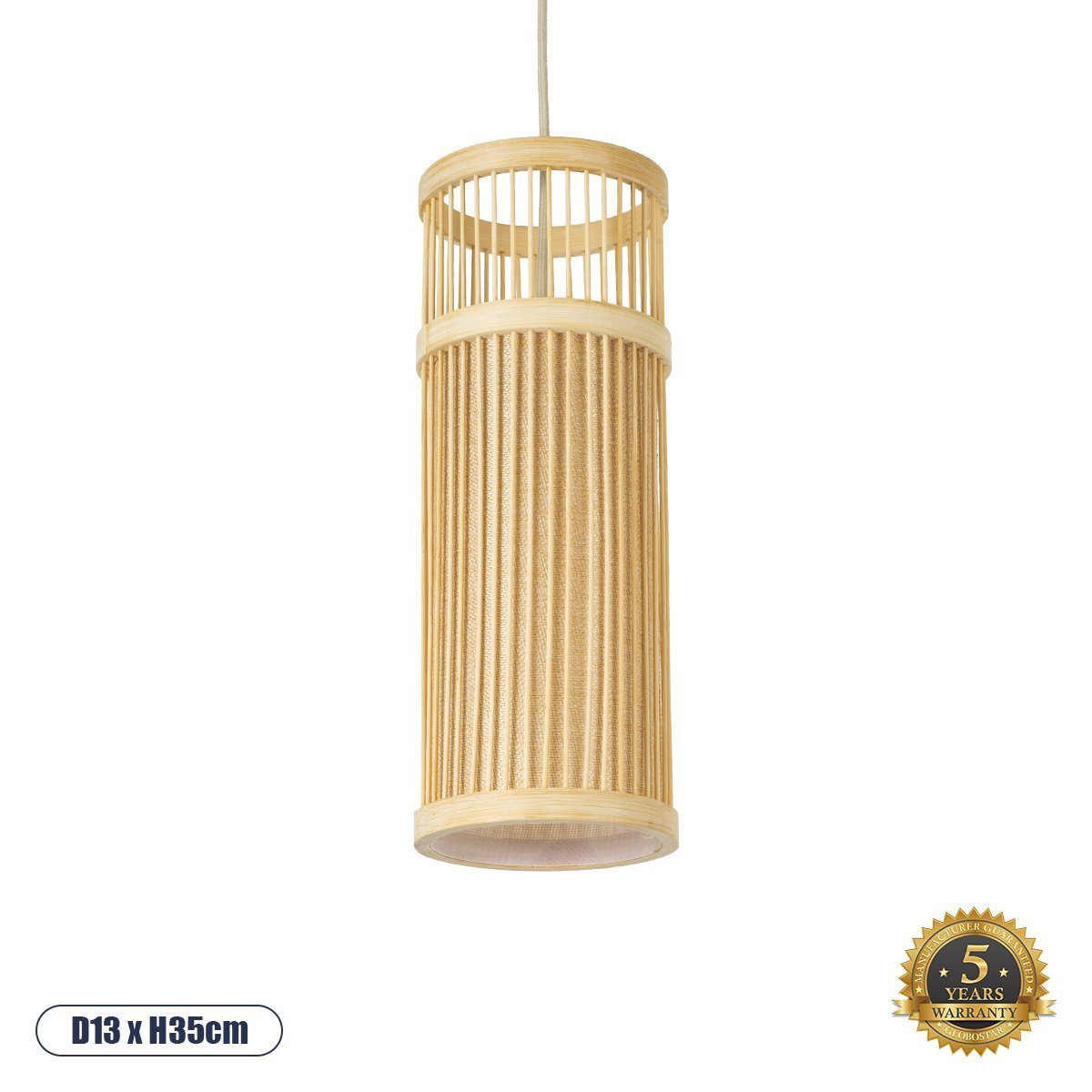 01937_0 GLOBOSTAR® HIBISCUS 01937 Boho Κρεμαστό Φωτιστικό Οροφής με Ντουί 1 x E27 AC 220-240V IP20 - Μπεζ - Μ13 x Π13 x Υ35cm - Image 1