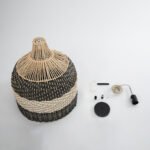 GLOBOSTAR® BARBADOS 01944 Boho Κρεμαστό Φωτιστικό Οροφής με Ντουί 1 x E27 AC 220-240V IP20 - Μπεζ & Λαδί - Μ40 x Π40 x Υ45cm - Image 11