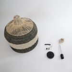 GLOBOSTAR® BARBADOS 01945 Boho Κρεμαστό Φωτιστικό Οροφής με Ντουί 1 x E27 AC 220-240V IP20 - Μπεζ & Λαδί - Μ60 x Π60 x Υ60cm - Image 11