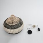 GLOBOSTAR® BARBADOS 01946 Boho Κρεμαστό Φωτιστικό Οροφής με Ντουί 1 x E27 AC 220-240V IP20 - Μπεζ & Λαδί - Μ40 x Π40 x Υ34cm - Image 11