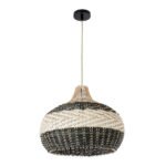 GLOBOSTAR® BARBADOS 01946 Boho Κρεμαστό Φωτιστικό Οροφής με Ντουί 1 x E27 AC 220-240V IP20 - Μπεζ & Λαδί - Μ40 x Π40 x Υ34cm - Image 4