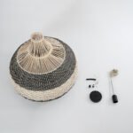 GLOBOSTAR® BARBADOS 01947 Boho Κρεμαστό Φωτιστικό Οροφής με Ντουί 1 x E27 AC 220-240V IP20 - Μπεζ & Λαδί - Μ60 x Π60 x Υ60cm - Image 11