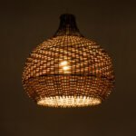 GLOBOSTAR® SEYCHELLES 01948 Boho Κρεμαστό Φωτιστικό Οροφής με Ντουί 1 x E27 AC 220-240V IP20 - Καφέ & Λαδί - Μ40 x Π40 x Υ40cm - Image 3