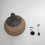 GLOBOSTAR® SEYCHELLES 01949 Boho Κρεμαστό Φωτιστικό Οροφής με Ντουί 1 x E27 AC 220-240V IP20 - Καφέ & Λαδί - Μ60 x Π60 x Υ60cm - Image 11