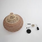 GLOBOSTAR® PANAMA 01952 Boho Κρεμαστό Φωτιστικό Οροφής με Ντουί 1 x E27 AC 220-240V IP20 - Μπεζ & Καφέ - Μ40 x Π40 x Υ34cm - Image 11