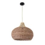 GLOBOSTAR® PANAMA 01952 Boho Κρεμαστό Φωτιστικό Οροφής με Ντουί 1 x E27 AC 220-240V IP20 - Μπεζ & Καφέ - Μ40 x Π40 x Υ34cm - Image 4