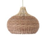 GLOBOSTAR® PANAMA 01952 Boho Κρεμαστό Φωτιστικό Οροφής με Ντουί 1 x E27 AC 220-240V IP20 - Μπεζ & Καφέ - Μ40 x Π40 x Υ34cm - Image 5