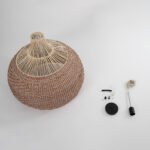 GLOBOSTAR® PANAMA 01953 Boho Κρεμαστό Φωτιστικό Οροφής με Ντουί 1 x E27 AC 220-240V IP20 - Μπεζ & Καφέ - Μ60 x Π60 x Υ60cm - Image 11