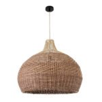 GLOBOSTAR® PANAMA 01953 Boho Κρεμαστό Φωτιστικό Οροφής με Ντουί 1 x E27 AC 220-240V IP20 - Μπεζ & Καφέ - Μ60 x Π60 x Υ60cm - Image 4