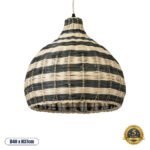 GLOBOSTAR® JAMAICA 01954 Boho Κρεμαστό Φωτιστικό Οροφής με Ντουί 1 x E27 AC 220-240V IP20 - Μπεζ & Λαδί - Μ40 x Π40 x Υ37cm