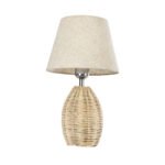 GLOBOSTAR® HASUMI 01956 Boho Επιτραπέζιο Φωτιστικό Πορτατίφ με Ντουί 1 x E27 AC 220-240V IP20 - Μπεζ - Μ23 x Π23 x Υ40cm - Image 4