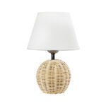 GLOBOSTAR® HASUMI 01957 Boho Επιτραπέζιο Φωτιστικό Πορτατίφ με Ντουί 1 x E27 AC 220-240V IP20 - Μπεζ & Λευκό - Μ19 x Π19 x Υ30cm - Image 3