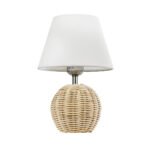 GLOBOSTAR® HASUMI 01957 Boho Επιτραπέζιο Φωτιστικό Πορτατίφ με Ντουί 1 x E27 AC 220-240V IP20 - Μπεζ & Λευκό - Μ19 x Π19 x Υ30cm - Image 4