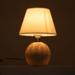 GLOBOSTAR® HASUMI 01957 Boho Επιτραπέζιο Φωτιστικό Πορτατίφ με Ντουί 1 x E27 AC 220-240V IP20 - Μπεζ & Λευκό - Μ19 x Π19 x Υ30cm - Image 8