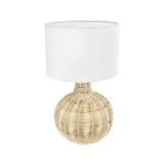 GLOBOSTAR® HASUMI 01959 Boho Επιτραπέζιο Φωτιστικό Πορτατίφ με Ντουί 1 x E27 AC 220-240V IP20 - Μπεζ & Λευκό - Μ30 x Π30 x Υ50cm - Image 2