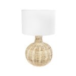 GLOBOSTAR® HASUMI 01959 Boho Επιτραπέζιο Φωτιστικό Πορτατίφ με Ντουί 1 x E27 AC 220-240V IP20 - Μπεζ & Λευκό - Μ30 x Π30 x Υ50cm - Image 3