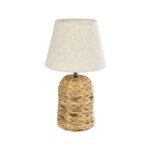 GLOBOSTAR® HOLOKAI 01960 Boho Επιτραπέζιο Φωτιστικό Πορτατίφ με Ντουί 1 x E27 AC 220-240V IP20 - Μπεζ & Λευκό - Μ23 x Π23 x Υ40cm - Image 2