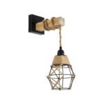 GLOBOSTAR® BELLARIVA 01961 Boho Φωτιστικό Τοίχου - Απλίκα με Ντουί 1 x E27 AC 220-240V IP20 - Μπεζ & Μαύρο - Μ10 x Π30 x Υ43cm - Image 2