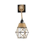 GLOBOSTAR® BELLARIVA 01961 Boho Φωτιστικό Τοίχου - Απλίκα με Ντουί 1 x E27 AC 220-240V IP20 - Μπεζ & Μαύρο - Μ10 x Π30 x Υ43cm - Image 4